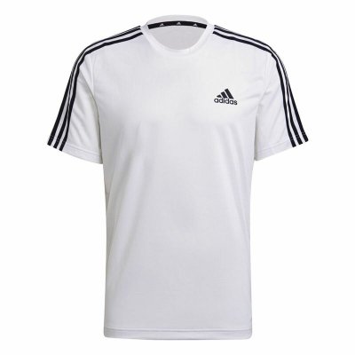 T-shirt aeroready Adidas D2M Sport 3 Bandas Vit (Storlek: 2XL)