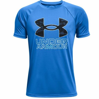 T-shirt med kortärm Barn Under Armour Tech Hybrid Blå (Storlek: L)