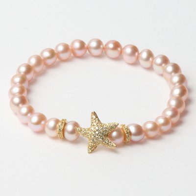 Damarmband Lancaster JLA-BR-STAR-6-PU Rosa Gyllene Sterlingsilver 16 mm