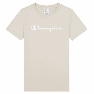 T-shirt med kortärm Dam Champion Big Script Logo Vit (Storlek: S)