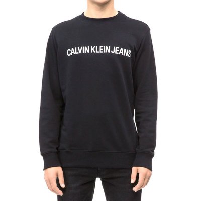 Tröja utan huva Herr Calvin Klein CORE LOGO INTITUTIONAL J30J30775 Svart Män (Storlek: XL)