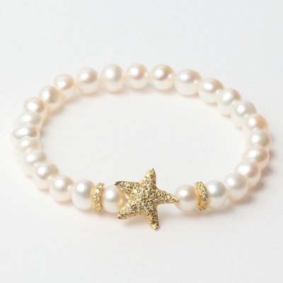 Damarmband Lancaster JLA-BR-STAR-6-WH Gyllene Vit Sterlingsilver 16 mm