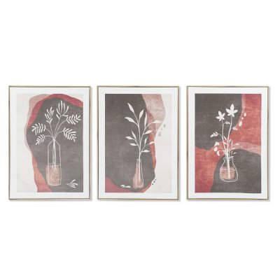 Tavla DKD Home Decor Virágok (50 x 3 x 70 cm)