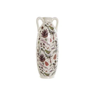 Vas DKD Home Decor Vit Grön (13 x 13 x 35 cm)