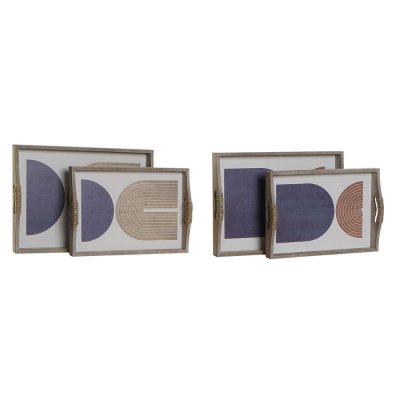 Bricka DKD Home Decor Trä MDF (2 pcs) (40 x 30 x 6 cm)