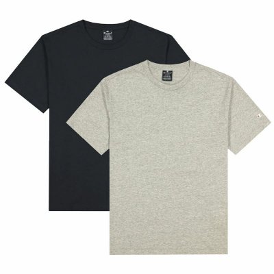 T-shirt med kortärm Herr Champion Crew-Neck Svart 2 Delar Ljusgrå (Storlek: XL)