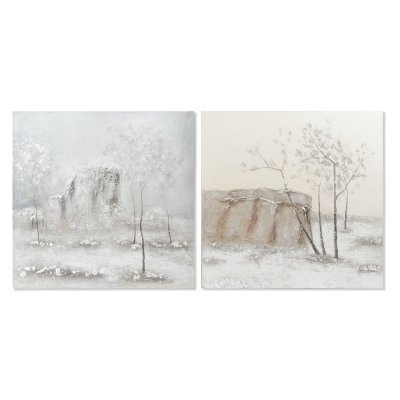 Tavla DKD Home Decor Kanvas Träd (100 x 3,8 x 100 cm) (2 antal)