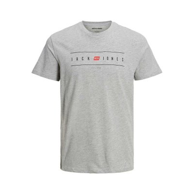 T-shirt med kortärm Herr JJFLAG CREW NECKLAG TEE SS Jack & Jones 12221011 Grå (Storlek: XL)