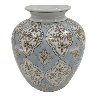 Vas DKD Home Decor Porslin Beige Blå Arab (22 x 22 x 25 cm)
