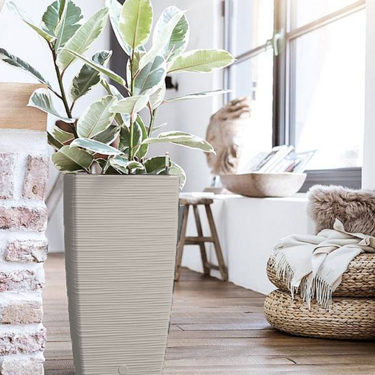 Självvattnande kruka Casa Cosy Column, silkesgrå