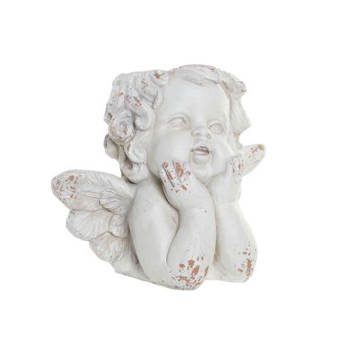 Kruka DKD Home Decor Glasfiber Vit Ängel (29 x 18 x 25 cm)