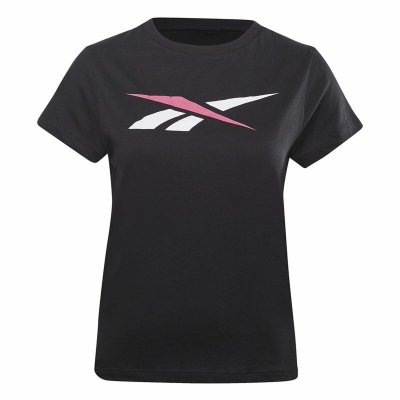 T-shirt med kortärm Dam Reebok Vector Svart (Storlek: M)