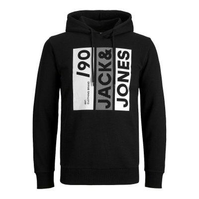 Tröja med huva Herr Jack & Jones JJJIO SWEAT HOOD 12222894 Svart (Storlek: XL)