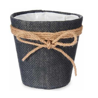 Kruka Lasso Grå Tyg Plast (12,5 x 12 x 12,5 cm)