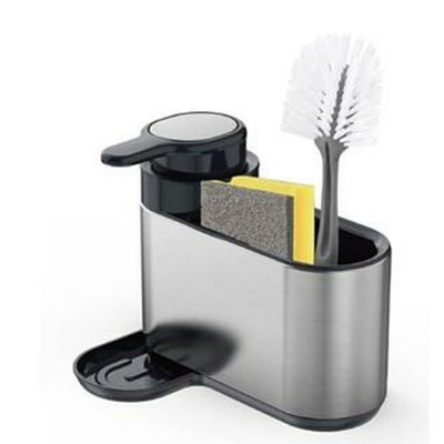 Tvåldispenser DKD Home Decor Kök Silvrig Rostfritt stål ABS (18 x 13 x 16 cm)