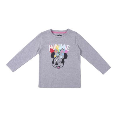 Långärmad t-shirt, Barn Minnie Mouse Grå (Storlek: 2 år)