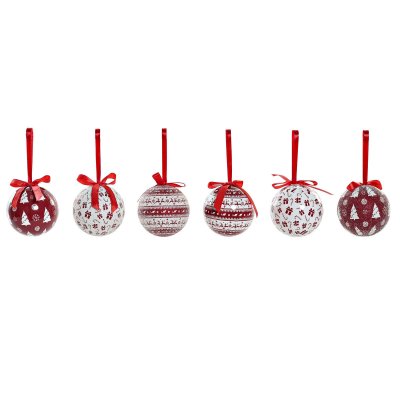 Julgranskulor DKD Home Decor Röd Träd Vit PVC