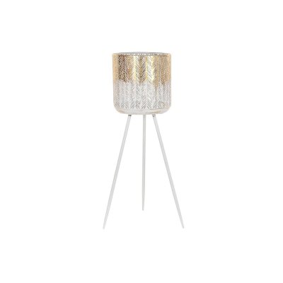 Kruka DKD Home Decor Gyllene Metall Vit Modern (39 x 39 x 88 cm)