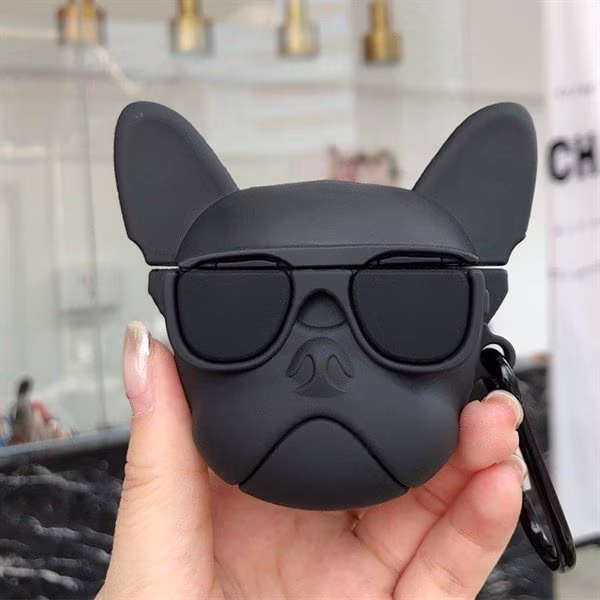 Bulldog silikonfodral till Apple AirPods 1 / 2 - Svart