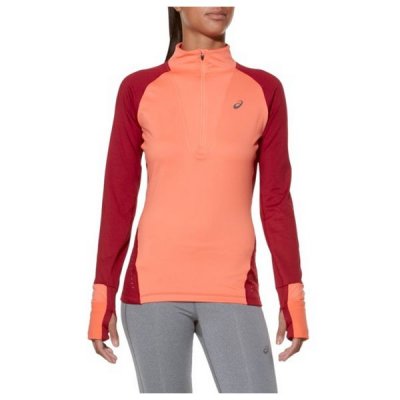 T-shirt med lång ärm Dam Asics LS Winter 1/2 Zip Orange