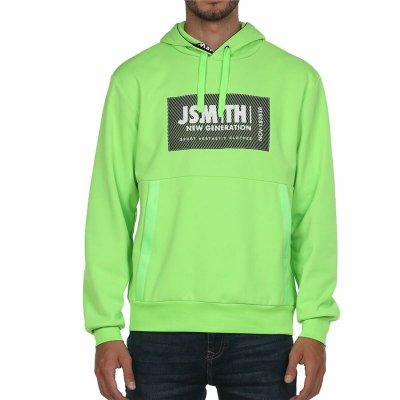 Tröja med huva Herr John Smith Siete verde Limegrön (Storlek: L)