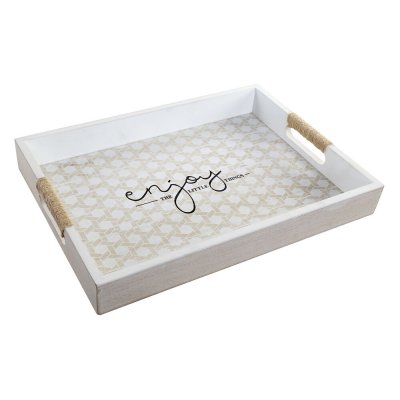 Bricka DKD Home Decor Enjoy Trä Boho (35 x 25 x 4 cm)