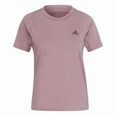 T-shirt med kortärm Dam Adidas Run Fast Rosa (Storlek: L)