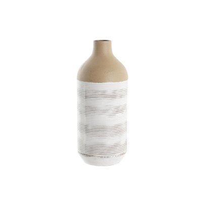 Vas DKD Home Decor Beige Metall Vit Kolonial (16 x 16 x 38 cm)