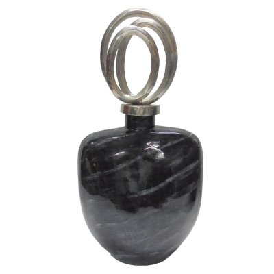 Vas DKD Home Decor Glas Silvrig Svart Aluminium Modern (23 x 13 x 41 cm)