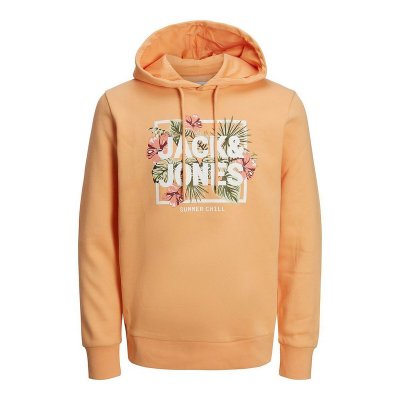 Tröja med huva Herr Jack & Jones JJBECS SHAPE SWEAT HOOD 12225417 Orange (Storlek: L)