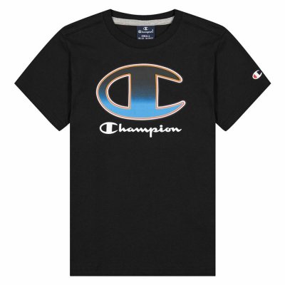 T-shirt med kortärm Champion Crewneck T-Shirt B Svart (Storlek: 7-8 år)