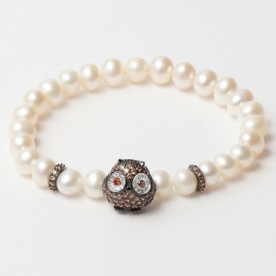 Damarmband Lancaster JLA-BR-OWL-4-WH Brun Vit Sterlingsilver 16 mm