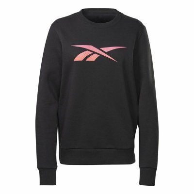 Tröja utan huva Dam Reebok Vector Graphic Crew Svart (Storlek: L)
