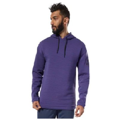 Tröja med huva Herr FLEECE OTH HOOD Reebok DY7802 Purpur (Storlek: L)