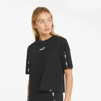 T-shirt med kortärm Dam Puma Tape Crop Svart (Storlek: XL)