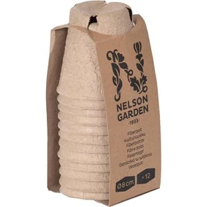 Fiberkruka papp Nelson Garden Rund 8 cm, 12-pack