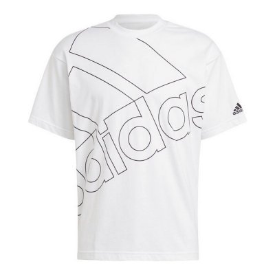 T-shirt med kortärm Herr Adidas Giant Logo Vit (Storlek: L)