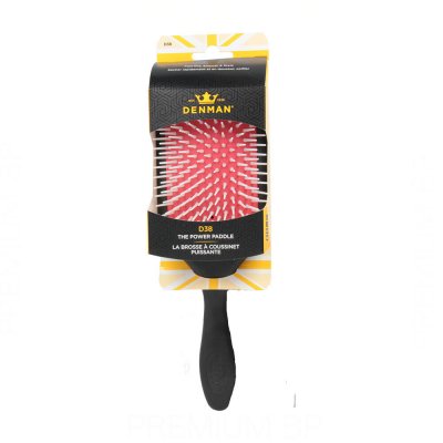 Borste Denman D38 Power Paddle Svart (24,5 cm)
