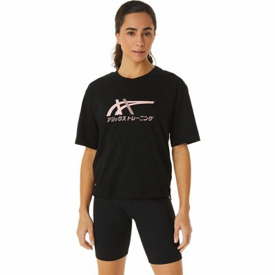 T-shirt med kortärm Dam Asics Tiger Svart (Storlek: XL)