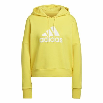 Tröja med huva Dam Adidas Future Icons Badge of Sport Gul (Storlek: S)