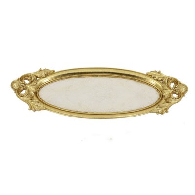 Bricka DKD Home Decor Speglar Gyllene Harts (38.5 x 13.6 x 3.5 cm)