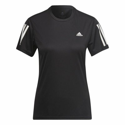 T-shirt med kortärm Dam Adidas Own the Run Svart (Storlek: XL)