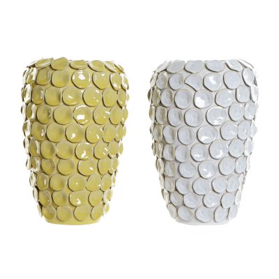 Vas DKD Home Decor Ockra Stengods Modern (23 x 23 x 34.5 cm) (2 pcs)