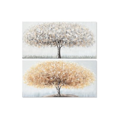 Tavla DKD Home Decor Träd Traditionell (100 x 3 x 50 cm) (2 antal)