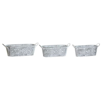 Kruka DKD Home Decor Set Worn-out Mosaik Grå Metall Arab (60 x 23 x 19 cm) (3 antal)