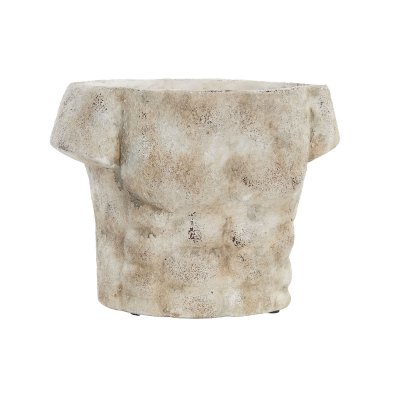 Kruka DKD Home Decor Cement Ljusbrun (19 x 15 x 15 cm)
