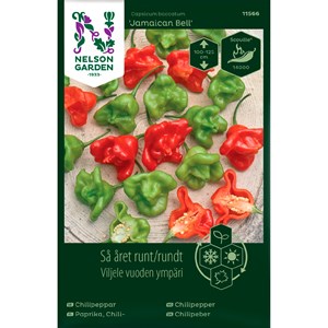 Fröer Nelson Garden Så Året Runt Chilipeppar Jamaican Bell
