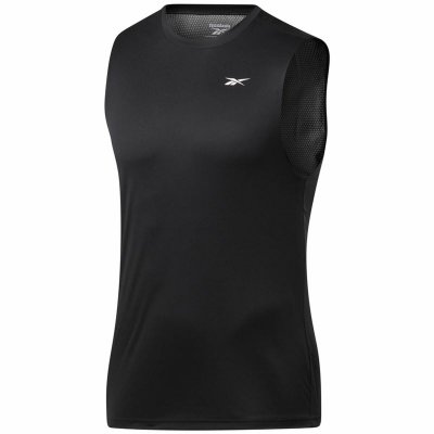 Ärmlös sporttröja Herr Reebok Workout Ready Tech Svart (Storlek: XL)