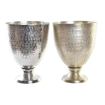 Vas DKD Home Decor Gyllene Vinglas Champagne Silvrig Aluminium Modern (22 x 22 x 29 cm) (2 antal) 