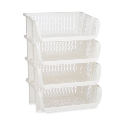 Hink Stapelbara 4 antal Vit polypropen (38,5 x 40 x 52 cm)